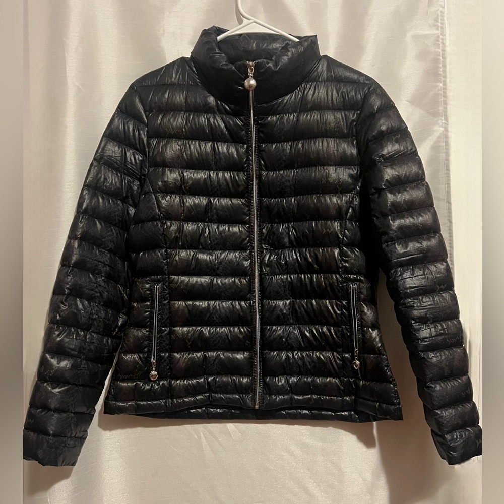 Calvin Klein Glossy Black Puffer Coat
